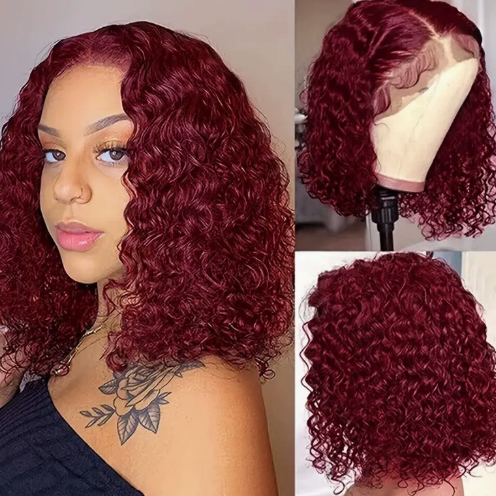 Short Curly Lace Front Synthetic Wig - VAULT DEALS