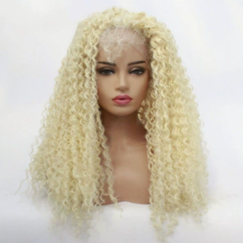 Short Curly Lace Front Synthetic Wig - VAULT DEALS