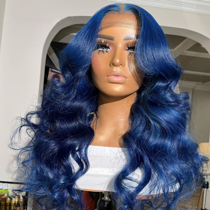 Blue Long Wavy Synthetic Wig - VAULT DEALS