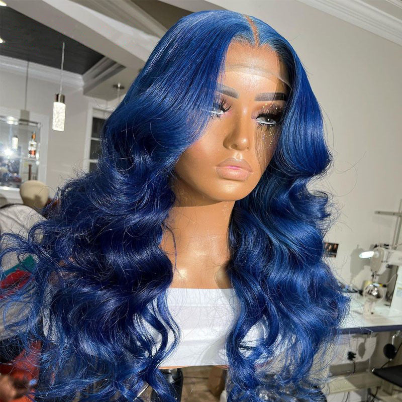 Blue Long Wavy Synthetic Wig - VAULT DEALS