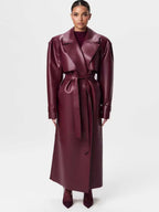 Retro Long Coat with Belt - VAULT DEALS
