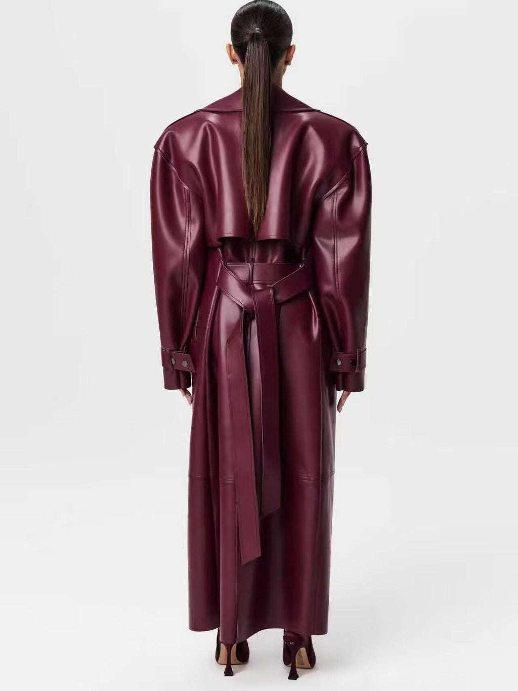 Retro Long Coat with Belt - VAULT DEALS