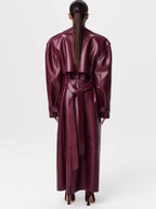 Retro Long Coat with Belt - VAULT DEALS