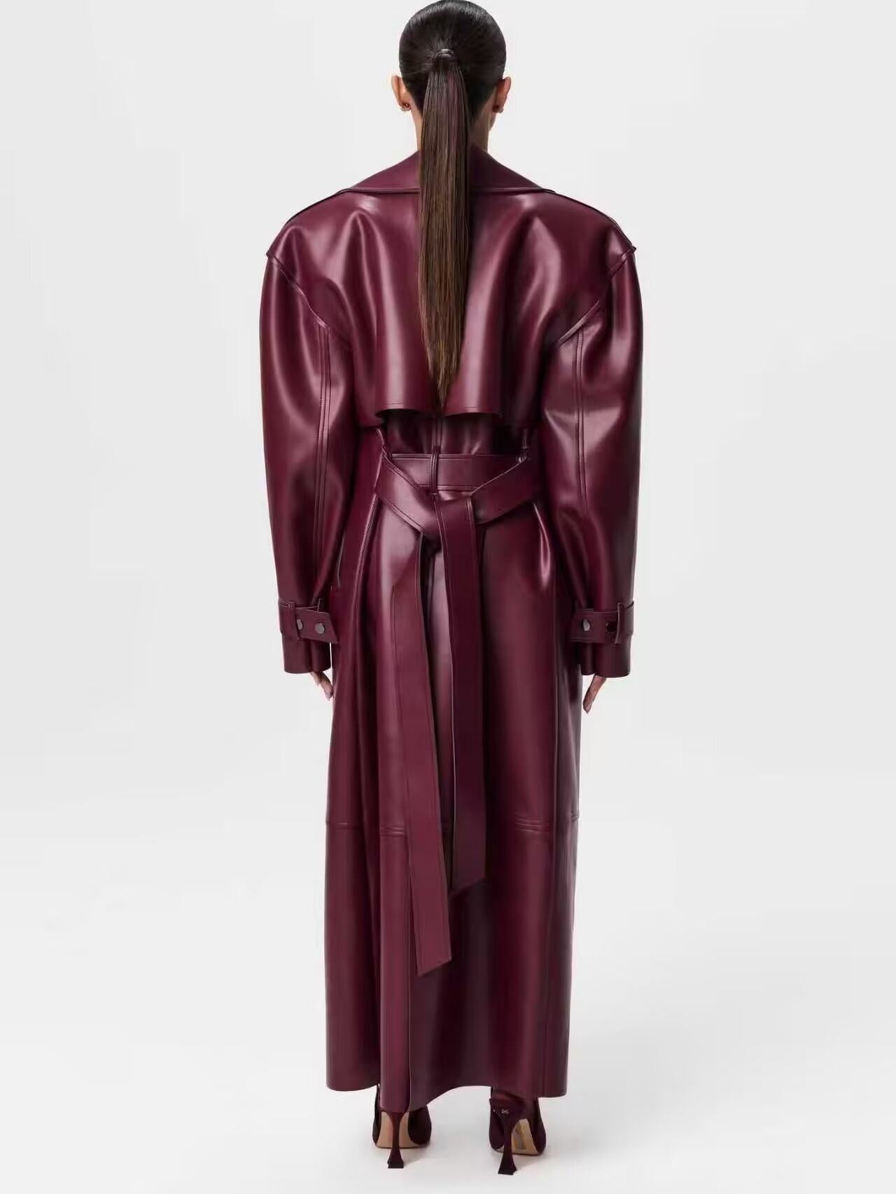 Retro Long Coat with Belt - VAULT DEALS