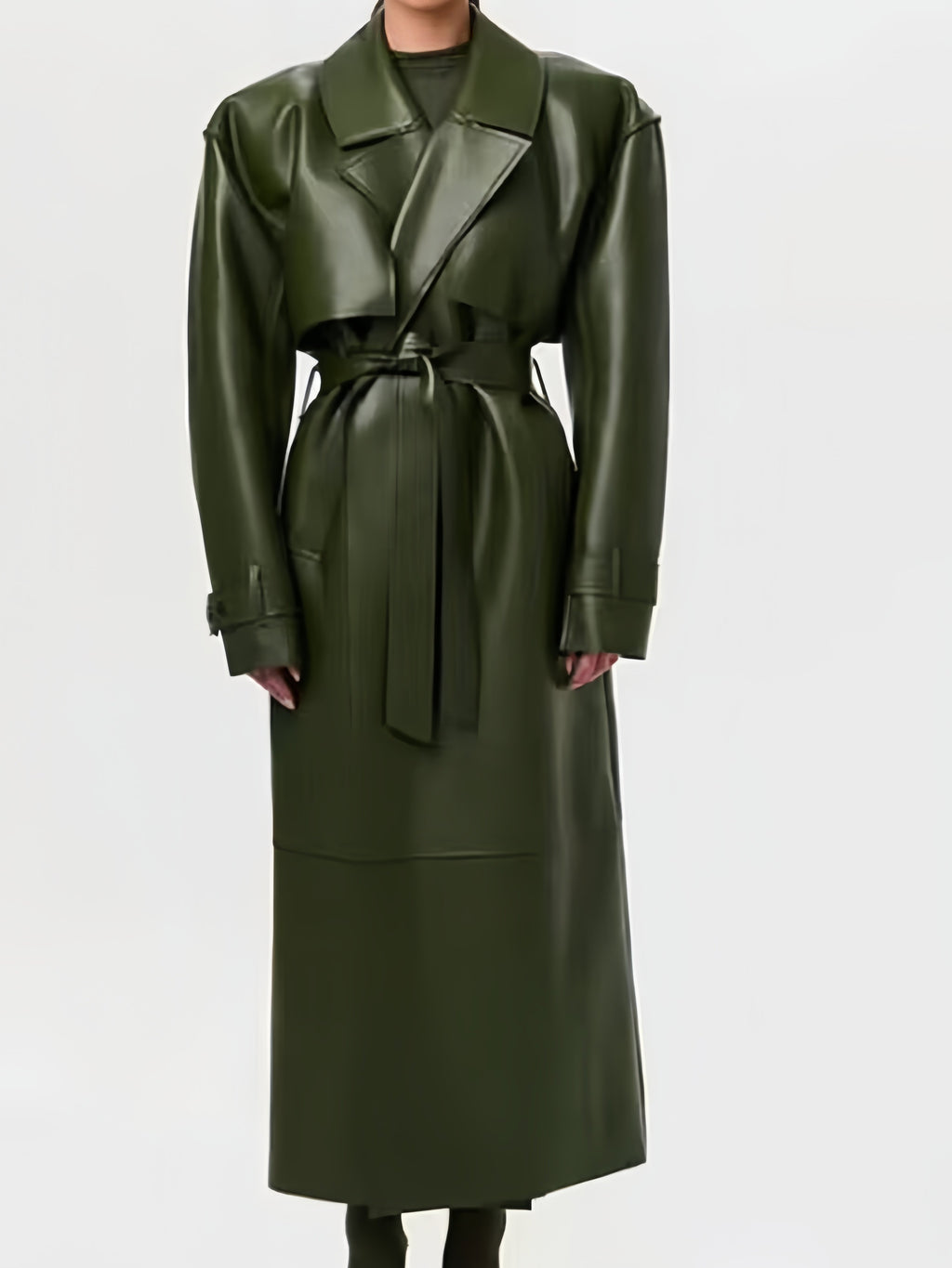 Retro Long Coat with Belt - VAULT DEALS