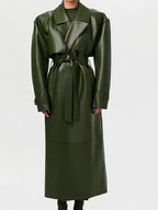 Retro Long Coat with Belt - VAULT DEALS