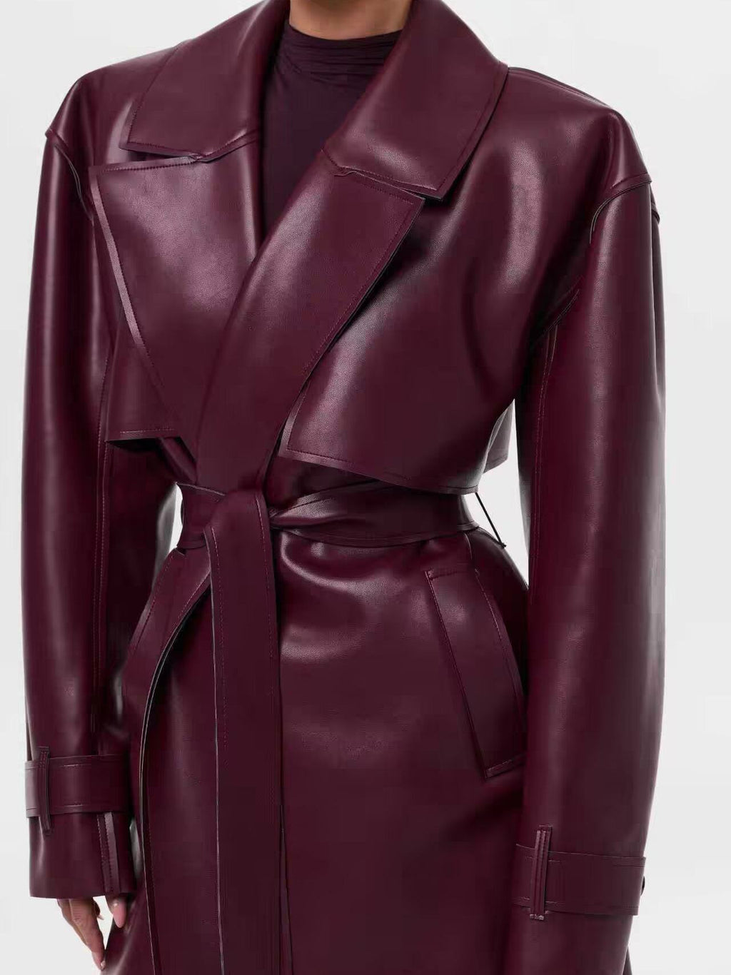 Retro Long Coat with Belt - VAULT DEALS