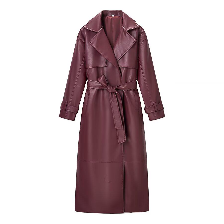 Retro Long Coat with Belt - VAULT DEALS