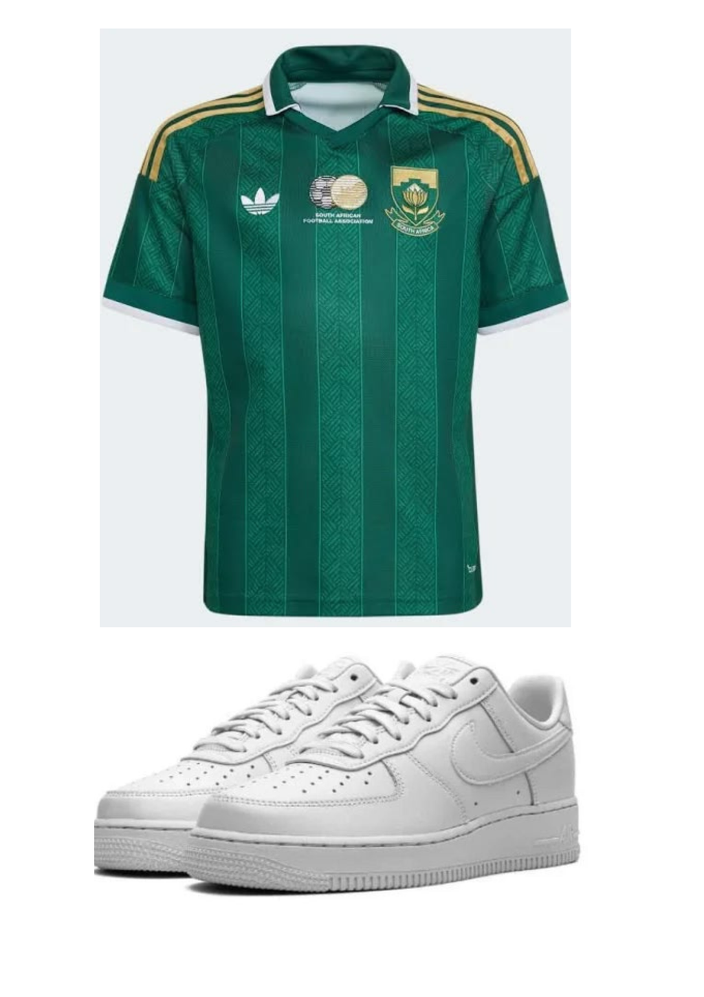 2-Piece combo : Air Force 1 & Bafana Bafana soccer jersey - VAULT DEALS
